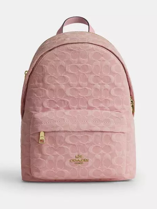 Coach Taylor Small Backpack In Signature Denim Soft Pink